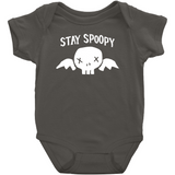 -High quality Rabbit Skins infant snap bodysuit. Combed ringspun cotton, double-needle ribbed bindings at neck, arm and leg openings, 3 snap closure. Shipped from the USA. Funny spoopy skeleton halloween meme one piece unisex baby snapsuit creeper crawler spooky winged skull skulls punk goth gothic rocker onesie-Charcoal-NB-