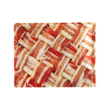 Bacon Weave Wallet, Funny Faux Leather High Quality 12 Pocket Billfold-High quality Bi-fold wallet made of environmentally friendly, faux-leather material with built-in RFID protection. Made-to-order. Funny bifold leatherette billfold wallet. Classic bacon lover weird meme gift for him, mens boys front pocket paper cash bill money, credit card and ID slots. -