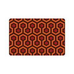 -High quality 23.6 x 15.7in (60x40cm) doormat / floor mat. Professionally printed, durable & colorfast non-woven polyester top, non-slip. Indoor / outdoor use. Free Shipping Worldwide. Unique classic retro horror hotel hallway carpet pattern doormat. Great gothic housewarming gift. Orange and brown midcentury geometric.-
