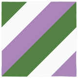 GENDERQUEER Pride Bandana, Horizontal Stripes-Polyester jersey knit 24 inch square bandana, kerchief, handkerchief, hanky, neckerchief, do-rag, facemask, headscarf, babushka, hankey. GLBT LGBT LGBTQ LGBTQIA LGBTQX LGBTQ Plus LGBTQ+ Genderqueer GQ Pride stripes. Non binary nonbinary enby queer gender identity. Equality, Rights, Representation. Purple White Green-Diagonal Stripes-