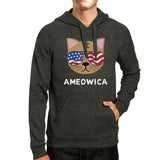 Funny AMEOWICA Patriotic American Cat Hoodie - Unisex Dark Gray-Dark gray unisex pullover hoodie with drawstring hood and large graphic cat print. Ships from the USA.

Cute funny America Kitty 4th of July Red White And Blue Independence Day Memorial Day Biden Presidential First Cat Veterans Day United States mens womens wholesome humorous apparel hooded sweatshirt-