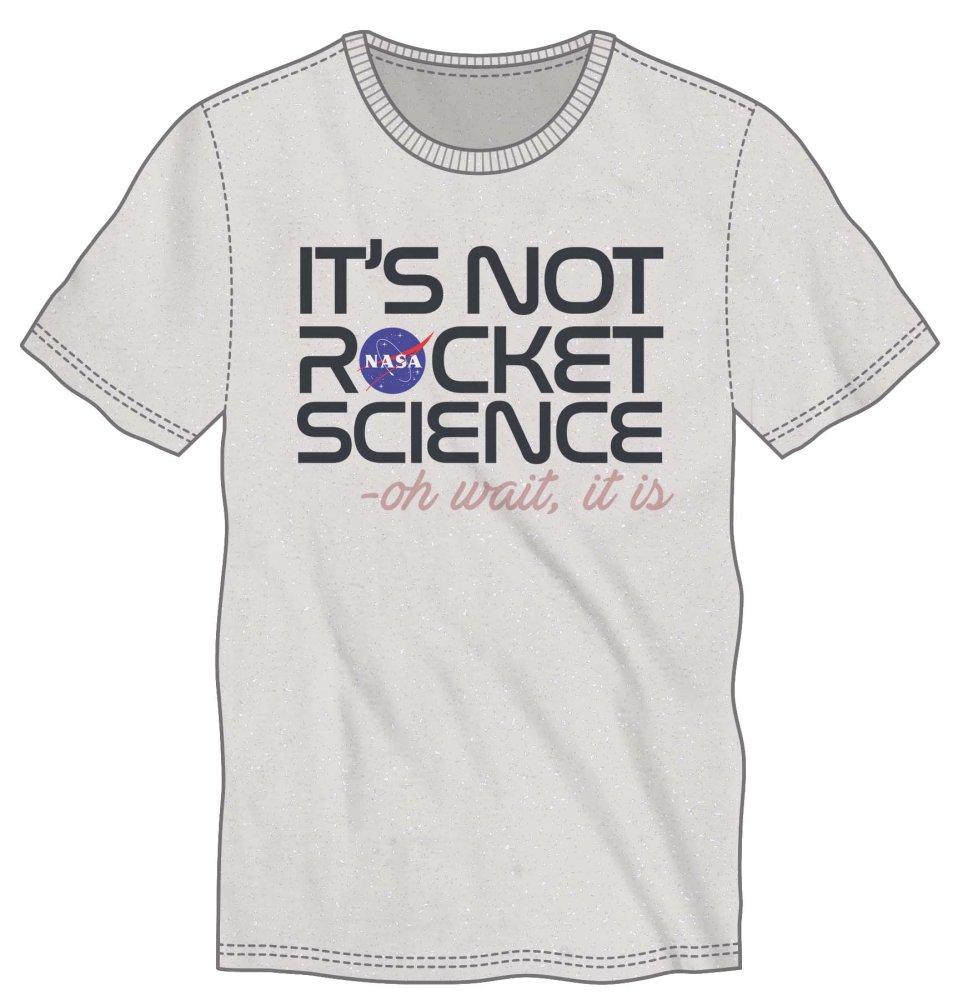 NASA It's Not Rocket Science Tee, Offiicially Licensed Unisex Shirt-White-S-