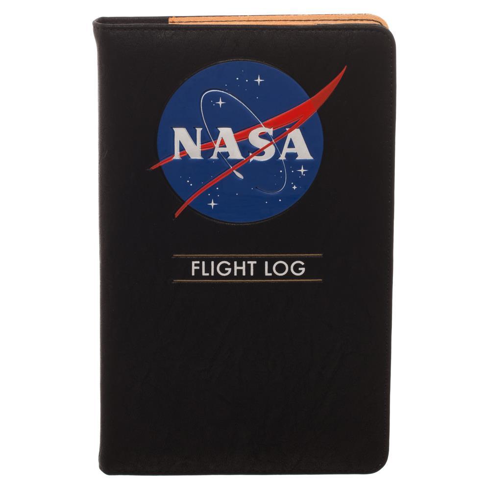 NASA Flight Log Travel Journal Wallet, Officially Licensed, Great Gift-Black-
