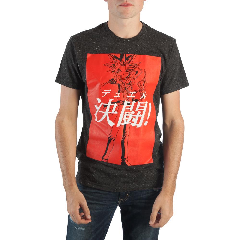 Yu-Gi-Oh Yugi Red Panel Graphic Tee, Officially Licensed Anime Shirt-BLACK-S-