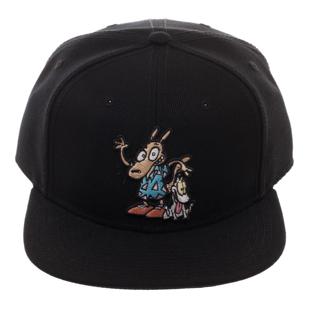 Rocko's Modern Life Embroidered Snapback Cap, Official 90s Nicktoons-Black-OS-190371760891