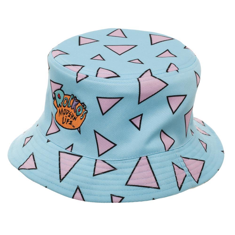Rocko's Modern Life Reversible Bucket Hat, 1990s Nickelodeon Cartoon-Step back in time and straight into your favorite 90's cartoon with this Rocko's Modern Life Hat! A high quality bucket hat with a bright blue and purple pattern which reverses into an all over print of Rocko with a bright, bold embroidered logo on the front.Officially licensed Nickelodeon 90s NIcktoons apparel. -MULTI-OS-190371885877