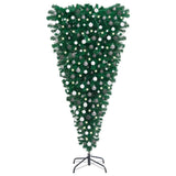 Upside-down Christmas Tree with LED Lights and Ball Set-Unique eye-catching inverted artificial tree puts the focus on special holiday decorations and is ideal for small spaces like apartments and tiny houses. Lifelike shape and appearance, adjustable branches. 4ft 5ft 6ft or 7ft. Durable PVC, steel stand, Kit-