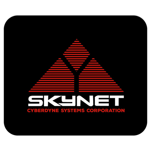 Skynet Logo Mousepad-Soft and comfortable 9x7 inch mousepad made from high density neoprene with a colorfast, stain resistant and easy to clean smooth fabric top. Classic Sci-Fi Evil Corporation AI Overlord Surveillance Logo / Emblem, Censorship and Metadata / Data Collection, humans vs robots.-