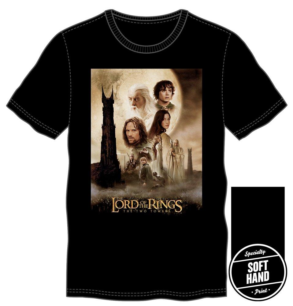 Lord of the Rings The Two Towers Poster Tee, Officially Licensed Shirt-BLACK-S-
