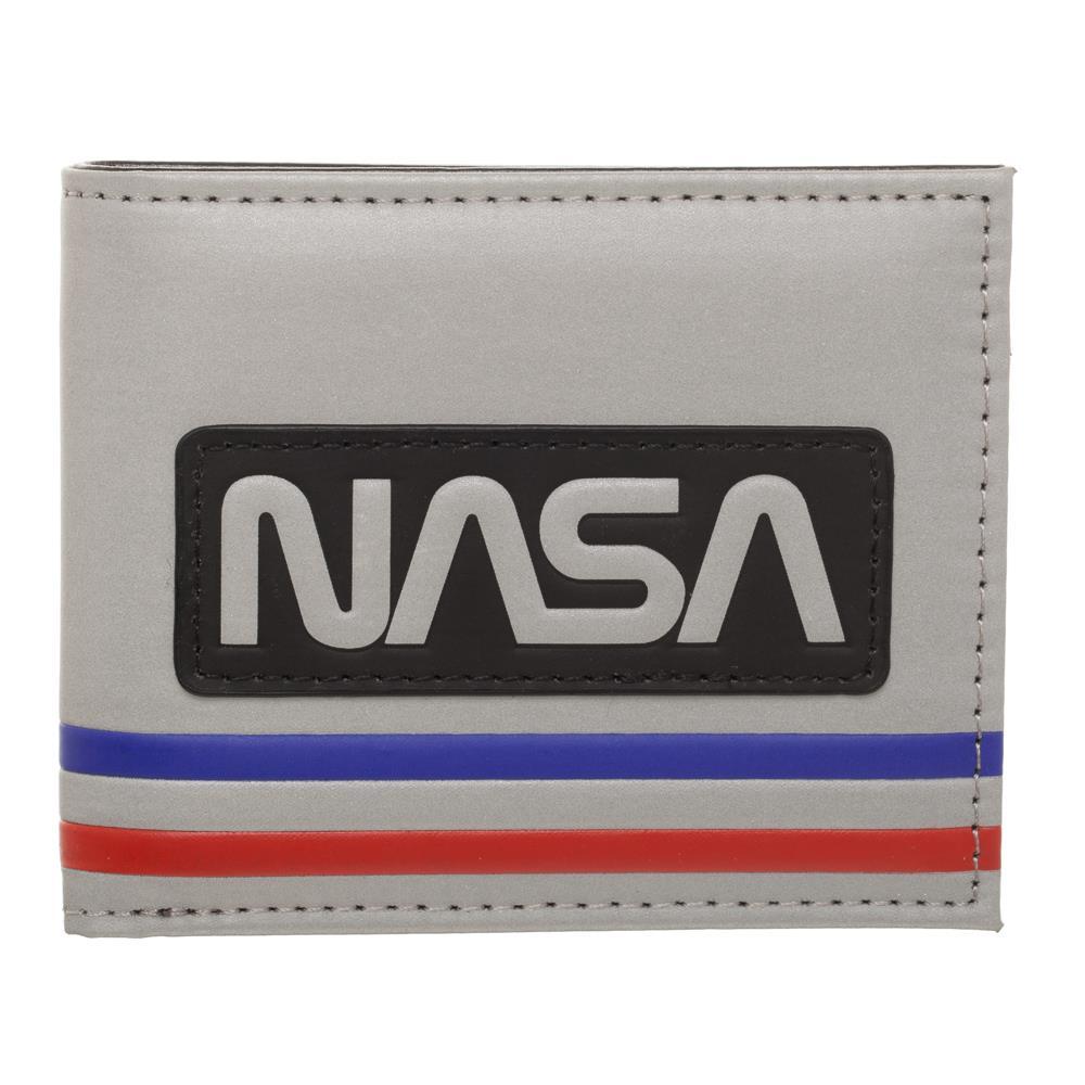 NASA Retro Gray Space Wallet, Officially Licensed Bifold Billfold-Gray-OS-