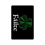 Failté Shamrock Doormat, Gaelic Welcome Mat, Irish / Scottish / Celtic-High quality 23.6 x 15.7in (60x40cm) doormat / floor mat. Professionally printed, durable & colorfast non-woven polyester fiber top, non-slip bottom. Indoor / outdoor use. Free Shipping Worldwide. Failté Shamrock Door Mat. Irish and Scottish gaelic Failte welcome mat. Ireland Scotland celtic Isle of Man St Patricks Day-