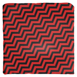 Red Lodge Throw Pillows - Zigzag Pattern Twin Surreal Optical Peaks-Double-sided, square spun polyester pillow or pillowcase in your size and style.This item is made-to-order and typically ships in 3-5 business days from within the US. 

Diagonal red and black zig-zag lines on high quality throw pillow. Tense and surreal optical art pattern. Fun and unique gothic halloween home decor.-Cover only-no insert-20x20 inch-