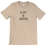 Flat is Justice Tees - Unisex, Several Colors, Anime Manga Chest Meme-Flat is Justice! Unisex crew neck tee made out of Airlume combed and ring-spun cotton. These shirts are made-to-order & ship in 3-5 business days. Flat is beautiful, equality, representation, body image, self love, delicious flat chest anime manga meme shirt. trans, nonbinary, feminist flatchested 2020 trending funny gift-Tan-Small (S)-