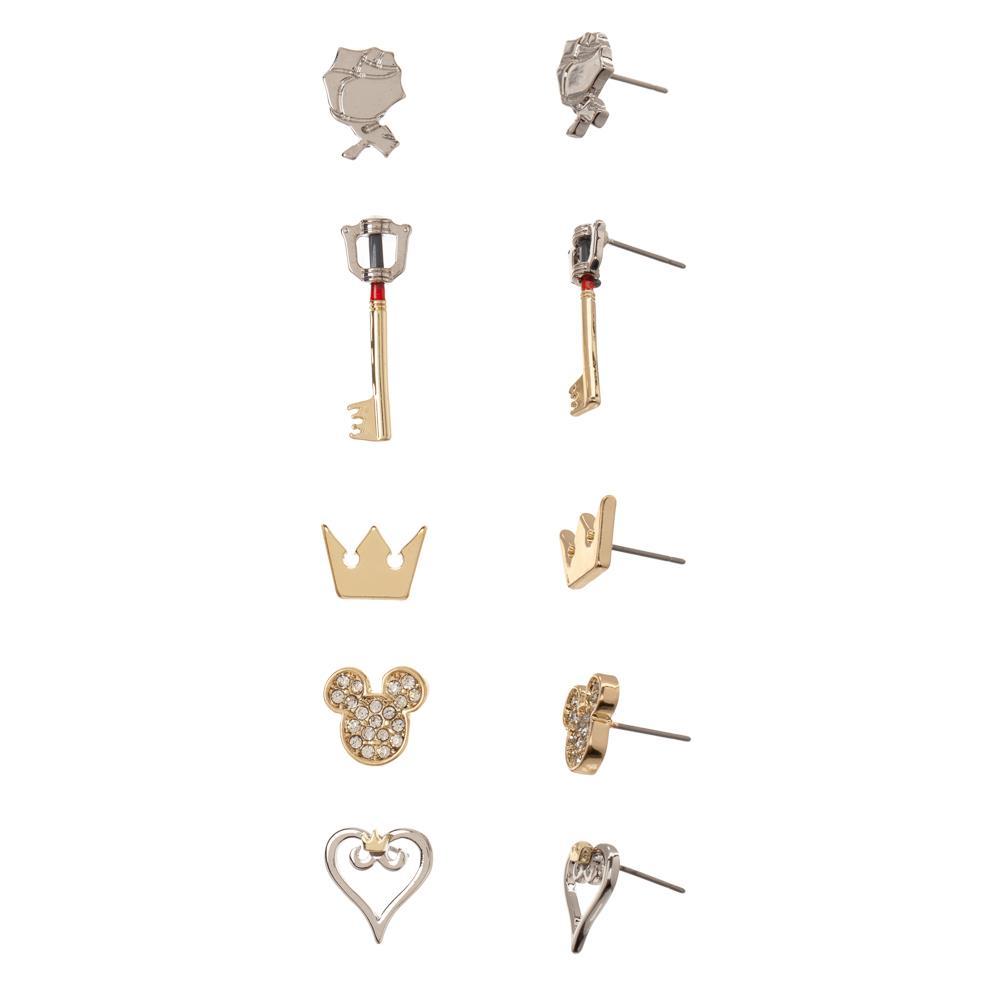 KINGDOM HEARTS Fashion Stud Earring Set, Officially Licensed USA-Goldtone-OS-