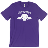 -Stay Spoopy winged skull graphic tee. High quality printing on soft Bella Canvas Canvas shirt. These shirts are made-to-order and typically ship in 2-4 business days from within the USA.

Funny kowai cute halloween goth gothic spoopy spooky girl boy mens womens unisex t-shirt -Team Purple-S-