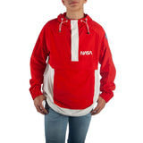 NASA Red and White Colorblock Anorak Jacket, Officially Licensed--