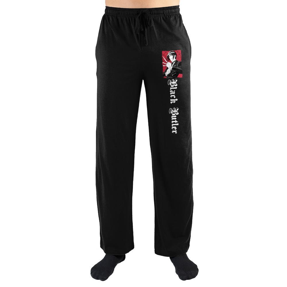 Black Butler Sebastian Anime Lounge Pants, Officially Licensed -Celebrate your favorite character from Black Butler with these sleep pants. Stay comfy and cozy in these soft cotton blend anime sweatpants with custom artwork of Sebastian looking dashing as ever. Officially licensed sleepwear / loungwear. Typically shipped in 2-3 business days from within the US.-BLACK-XS-
