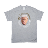 -Premium quality mens / unisex adult graphic tee made of soft ringspun cotton. Made-to-order and shipped from USA. Anti-Trump FUPA meme covidiot fascist election fraudster MAGA 2021, lock him up, lock them all up. Fake news, subhuman fraud, criminal covid coverup Putin pal profiteer aspiring dictator American disgrace.-Heather Gray-Medium-