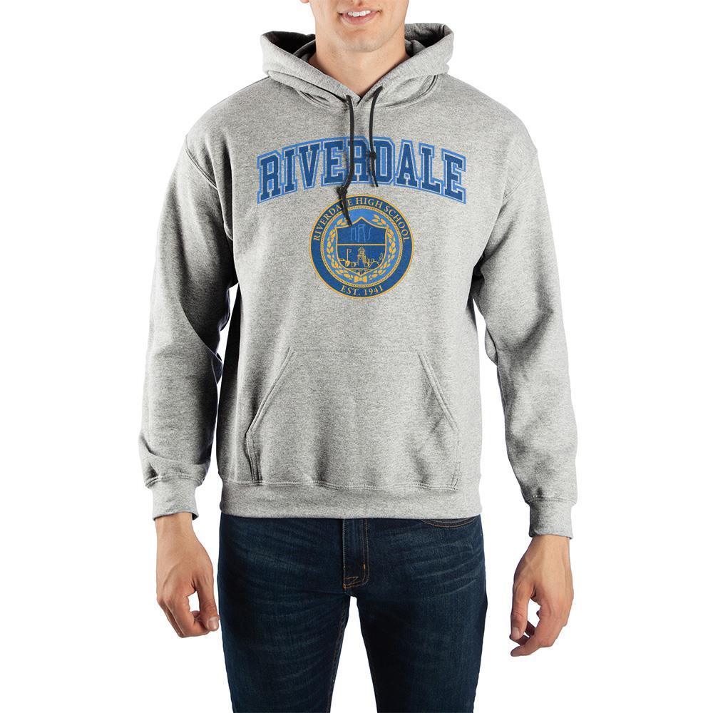 Riverdale Highschool Hoodie, Officially Licensed, USA Fan Apparel-High quality, soft cotton/polyester blend Riverdale Highschool hoodie with attached drawstring hood and kangaroo pocket.Officially licensed Riverdale fan apparel. Typically ships in 2-3 business days from within the US. Heather Gray / Athletic, HS logo, cosplay, gift. -Gray Heather-S-