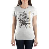 Black Clover - Quartet Nights Juniors Tee - Asta, Yuno, Yami & Noellle-A four-up Black Clover: Quartet Nights team portrait of Asta, Yuno, Noelle and Yami ready for action. This white juniors tee made of soft cotton with a large, high quality print. Officially licensed Black Clover apparel. Typically ships in 2-3 business days from within the USA. Bandai Namco Anime Manga RPG videogame-White-S-