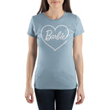 Barbie Juniors Heart Logo Graphic Tee, Officially Licensed-Barbie loves everyone, and everyone loves Barbie! This timeless light blue, soft cotton juniors graphic tee features a white, soft touch print heart logo. Officially licensed Mattel Barbie apparel. This shirt typically ships in 2-3 business days from within the USA. Teen Adult Womens Girls Doll Toy Figure Colllector-Light Blue-S-