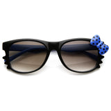 Hello Kitty Polka Dot Bow Sunglasses, Cute and Colorful Sanrio Glasses-Black & Blue, Blue Bow-OS-