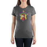 Gravity Falls Mabel "God of Destruction" Tee, Official Licensed Shirt-Like your weird happenings with a side of destruction? This is the Gravity Falls shirt for you! Soft and comfortable grey juniors tee with a classic crew neck, short sleeves and a brightly colored, bold graphic across the front of the tee of Mabel and reads "I am the God of Destruction!" Officially licensed Disney apparel. -Charcoal-S-