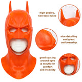 -For the superhero who's not afraid to step out of the shadows! High quality, orange latex mask. Free shipping.

Unique weird wtf bizarre custom DIY paint alternate universe bat man mask cowl retrogamer rave blacklight fluorescent safety orange halloween costume cosplay high visibility gotham traffic cone crossing guard-