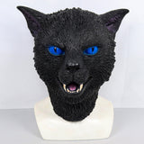 -High quality latex over-the-head mask. One size fits most. Measures approximately 10.6in x 11.8in Free shipping from abroad with average delivery to the USA in 2-3 weeks.

Funny Freaky Weird Were Animals Werecat Black Cat Mask Adult Full Face Latex Mask Halloween Masquerade Cosplay Creepy Spoopy -