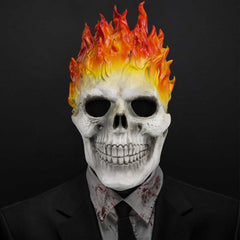 -High quality over-the-head latex cosplay mask. One size fits most. Free shipping from abroad with average delivery to the US in about 2-3 weeks. Halloween costume cosplay ghost skeleton rider flames latex rubber adult size bulex mask-