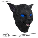 -High quality latex over-the-head mask. One size fits most. Measures approximately 10.6in x 11.8in Free shipping from abroad with average delivery to the USA in 2-3 weeks.

Funny Freaky Weird Were Animals Werecat Black Cat Mask Adult Full Face Latex Mask Halloween Masquerade Cosplay Creepy Spoopy -