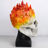 -High quality over-the-head latex cosplay mask. One size fits most. Free shipping from abroad with average delivery to the US in about 2-3 weeks.

Halloween costume cosplay ghost skeleton rider flames latex rubber adult size bulex mask-