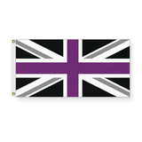 UK Asexual Pride Flag LGBTQ LGBTQIA LGBTQX Ace Union Jack Pole Banner-High quality, professionally made polyester Pride flag, single or double sided, grommets or pocket. 2x1/1x2ft,3x2/2x3ft,3x5/5x3ft. Fully customizable by request. Asexual Ace LGBTQ LGBTQIA LGBTQX Rights Equality Protest March Parade Festival Banner. UK United Kingdom Union Jack England Ireland Scotland Wales British -2 ft x 1 ft-Standard-Grommets-706547492352