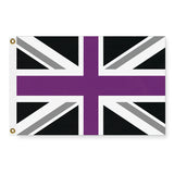 UK Asexual Pride Flag LGBTQ LGBTQIA LGBTQX Ace Union Jack Pole Banner-High quality, professionally made polyester Pride flag, single or double sided, grommets or pocket. 2x1/1x2ft,3x2/2x3ft,3x5/5x3ft. Fully customizable by request. Asexual Ace LGBTQ LGBTQIA LGBTQX Rights Equality Protest March Parade Festival Banner. UK United Kingdom Union Jack England Ireland Scotland Wales British -3 ft x 2 ft-Standard-Grommets-706547492352