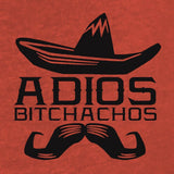Adios Bitchachos Graphic Tee, Funny Unisex Español Bye BitchesShirt-Small-Red Heather-