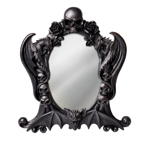 -Odin's oracle, wisest of birds and herald of the gods, bearing our whispered oaths to the halls of Valhalla. Glass mirror in high quality black resin raven frame. Designed for both tabletop use and wall hanging. Measures ~ 8.86x6.50" and 0.79 "deep. Genuine Alchemy product, brand new in box. Shipped from the USA.-664427052051