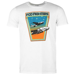 FOO FIGHTERS Classic Jets Band Tee - Screen Printed UK Import Shirt-Officially licensed Foo Fighters 'Jets' graphic tee. Mens / unisex style shirt made of soft 100% pre-shrunk cotton with crew neck, short sleeves and high quality screenprinted design.Genuine Foo Fighter band merch. Imported from the UK, 1-2 weeks to the USA. Dave Grohl, classic 90s Nineties modern rock music Ghost-Large-
