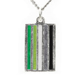 -Jeweler crafted sterling silver Lesbian Pride Flag pendant with hand-enameled stripes, on your choice of chain or leather cord. Brand New in jewelers box. Made in and shipped from the USA. Green Aromantic Aero Aro Ace Non-Romantic Gay Pride, GLBT, LGBT, LGBTQ, GBTQIA, LGBTQX, LGBTQIA Plus, LGBTQ-Sterling Silver-24" Stainless Steel Curb Chain-