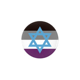 Asexual Jewish Pride Buttons LGBTQIA LGBTQX Intersectional Ace Pin-High quality scratch and UV resistant mylar & metal pinback button. 1.25, 2.25 or 3 inches. Custom Asexual Jewish LGBTQ LGBTQIA LGBTQX Intersectional Asexuality Jew Ace Pride Pinback Badge - Visibility Representation Equality - Sexual identity pin-1.25 inch Round Button-