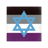 Asexual Jewish Pride Buttons LGBTQIA LGBTQX Intersectional Ace Pin-High quality scratch and UV resistant mylar & metal pinback button. 1.25, 2.25 or 3 inches. Custom Asexual Jewish LGBTQ LGBTQIA LGBTQX Intersectional Asexuality Jew Ace Pride Pinback Badge - Visibility Representation Equality - Sexual identity pin-2 inch Square Button-