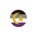 Asexual Muslim Pride Buttons LGBTQX LGBTQIA Intersectional Ace Pin-High quality scratch and UV resistant mylar & metal pinback button. 1.25, 2.25 or 3 inches. Custom Asexual Muslim LGBTQ LGBTQIA LGBTQX Intersectional Ace Pride Pin - Asexuality visibility, representation and equality pinback badge. -1.25 inch Round Button-