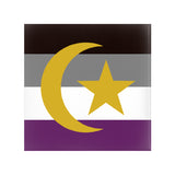 Asexual Muslim Pride Buttons LGBTQX LGBTQIA Intersectional Ace Pin-High quality scratch and UV resistant mylar & metal pinback button. 1.25, 2.25 or 3 inches. Custom Asexual Muslim LGBTQ LGBTQIA LGBTQX Intersectional Ace Pride Pin - Asexuality visibility, representation and equality pinback badge. -2 inch Square Button-