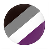Asexual Pride Pinback Buttons, Ace LGBTQ LGBTQIA LGBTQX Pride Pin-High quality scratch and UV resistant mylar & metal pinback button. 1.25, 2.25 or 3 inches. Custom made Ace Asexual LGBTQ LGBTQIA LGBTQX Asexuality Pride Pin - Equal Rights, Equality Flag Stripes. -2.25 inch Round Button-