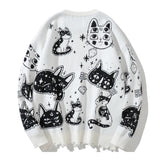 -Soft knit acrylic pullover sweater with crewneck, long sleeves and fringed (hemmed to prevent fraying) bottom edge. These run slightly small See size chart. Free shipping from abroad.
Cute unique Women's Fall Winter Fashion Cartoon Kitty Print Jumper Hikigawa Korean Streetwear Fashion Knit Pullover Tops-