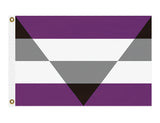 Autochorrisexual / Aegosexual Pride Flag, LGBTQIA Asexuality Spectrum-High quality, professionally printed polyester Pride banner flag in your choice of size and style - single or double sided with either grommets or pole pocket. 2x1 / 1x2 ft, 3x2 / 2x3 ft, 3x5 / 5x3 ft or custom size by request. Asexual LGBT LGBTQ LGBTQIA LGBTQX asexual autochorr achorr sexuality rights equality Resist United.-3 ft x 2 ft-Standard-Grommets-