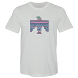 Aztec Eagle Retro Graphic Tee, Unisex-Vintage faded tees with a modern twist! Ultra-soft premium triblend or 50/50 poly cotton unisex shirts. Eco-friendly, water-based ink that directly dyes the fabric for a retro, soft to the touch print. Ships from the USA. Aztec American Southwest southwestern Arizona AZ New Mexico NM Texas TX Oklahoma OK California CA -Unisex L-Ash-