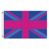 UK Bisexual Pride Flag LGBTQ LGBTQIA LGBTQX Bi Equality Union Jack-High quality, professionally made polyester Pride flag, single or double sided, grommets or pocket. 2x1/1x2ft,3x2/2x3ft,3x5/5x3ft Customizable by request. Bisexual Bi LGBT GLBT LGBTQ LGBTQIA LGBTQX Rights Equality Protest March Parade Festival Banner. UK United Kingdom Union Jack England Ireland Scotland Wales British -5 ft x 3 ft-Standard-Grommets-706547492376