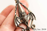 Bram Stoker™ Dracula's Vampire Bat Necklace, Sterling or Bronze-Dracula's Vampire Bat Pendant, inspired by Bram Stoker's gothic horror classic. Design inspired by the Art Nouveau movement sweeping London during the era when Dracula was courting Mina. Officially licensed Dracula jewelry with Bram Stoker, LLC. Skillfully crafted in choice of sterling silver or bronze. New with COA.-