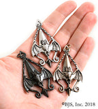 Bram Stoker™ Dracula's Vampire Bat Necklace, Sterling or Bronze-Dracula's Vampire Bat Pendant, inspired by Bram Stoker's gothic horror classic. Design inspired by the Art Nouveau movement sweeping London during the era when Dracula was courting Mina. Officially licensed Dracula jewelry with Bram Stoker, LLC. Skillfully crafted in choice of sterling silver or bronze. New with COA.-