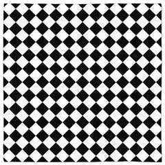 -Polyester jersey knit fabric 24 inch square bandana, kerchief, handkerchief, hanky, neckerchief, do-rag, cloth face mask, headscarf, babushka, hankey. Custom made. classic black and white checkered checked check design. -Diagonal-